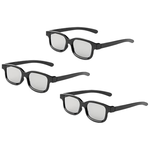 Real 3D Glasses, 3-Pack Circular Polarized Passive 3D Glasses for Real Cinema, 3D TV, and Projectors...