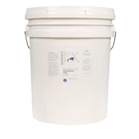 Massage Oil by Massage FX - 100% Pure Sweet Almond & Sunflower Seed Oil - Vitamin E - Ivy, Arnica & Aloe - Unscented - Perfect for a Full Body Massage, Maximum Friction - Paraben Free - 5 Gallons