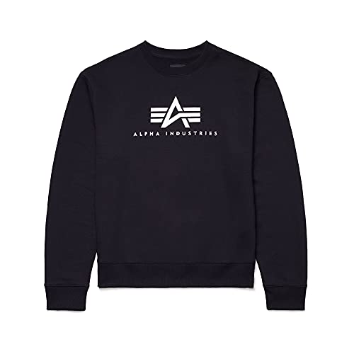 Alpha Industries Basic Logo Crewneck Sweatshirt, Black, Large