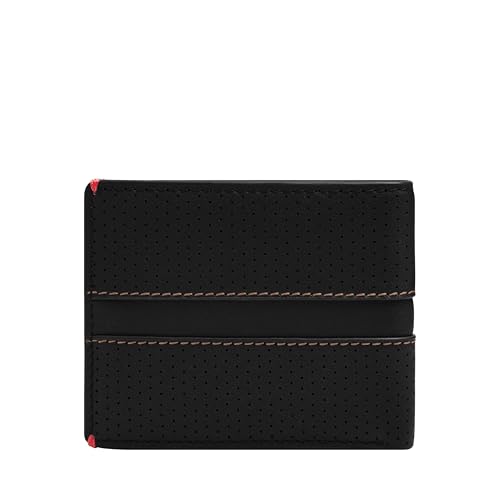Image of Fossil Men's Sport Tourer Leather Bifold Flip ID Wallet; Slim Wallet for Men, Black