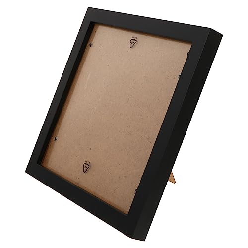 STOBAZA Solid Wood Photo Frame Photo Collage Frame Photo Frames Wall Square Frame Desktop Photo Frame Crafts Rustic Frames Digital Simple Photograph Frame Quilling Work Frame Picture Black