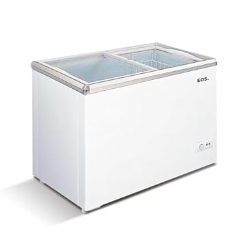 Freezer Expositor Horizontal Eos 120 Litros Eco Gelo com Tampa de Vidro Eeh120xx 220v