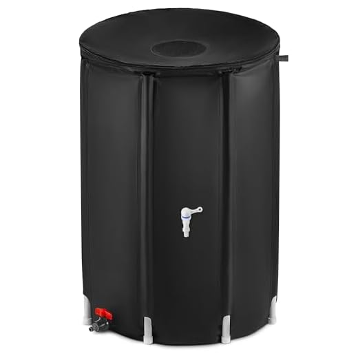 Rhino CLEARMATE Collapsible Rain Barrel | 100-Gal Extra-Stable Rainwater Collection System | Portable Rain Barrels to Collect Rainwater from Gutter| Heavy-Duty Rain Catcher