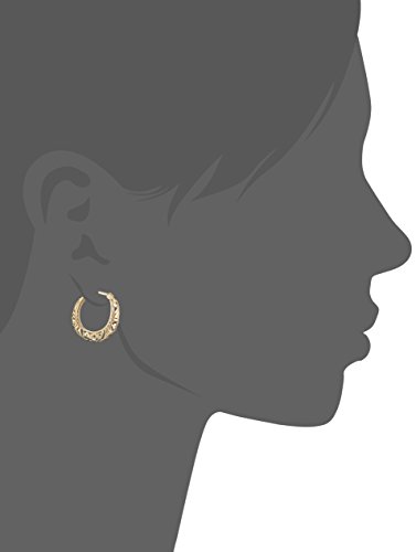 Amazon Essentials Yellow 18K Gold Over Sterling Silver Filigree Round Hoop Earrings - Thumbnail 5