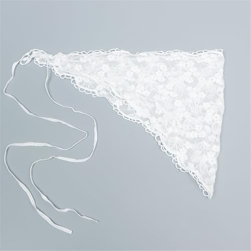 Womens Embroidery Floral Lace Waist Covers Short Apron Half Skirt Triangle Scarf Decorative Wide Belt Corset for Dresses3