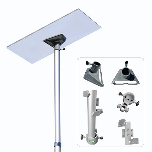 EEZ RV Products Starlink Telescopic Pole 10FT with Starlink (GEN 3 / V3) Pipe Adapter and RV Ladder Mounting Bracket Kit - Fits 1.0 inch Ladder Rails