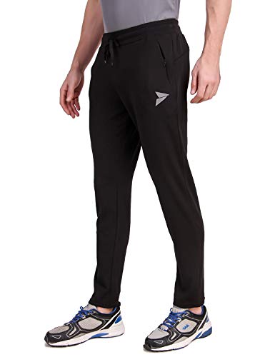 Image of FITINC Athleisure Track Pants for Men| Lycra Slim Fit Mens Dryfit Track Pant with Concealed Zipper Pockets | Quick Dry Pant Style Lower for Men for Home & Workout