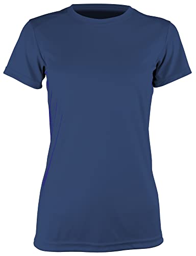 Epic Women's Cool Performance Dry-Fit Crew T-Shirts Blue M