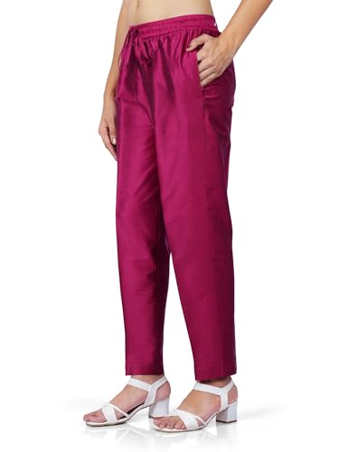 Image of Trouser Pants for Women,Stylish Trousers for Woman for Kurti Relaxed & Regular Straight fit Palazzo,Ethnic Bottom Formal Pants for Women Office wear Casual & Daily Use