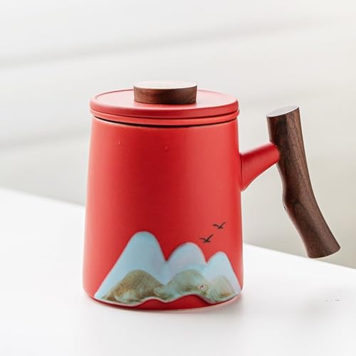 Tetera y taza ceramica te artesanal con colador interno tapa y asa diseño oriental premium matcha negro colores variados set regalo lujo te infusiones cafe japon oriental china caja (ROJA) Tetera y taza ceramica te artesanal con colador interno tapa y asa diseño oriental premium matcha negro colores variados set regalo lujo te infusiones cafe japon oriental china caja (ROJA)