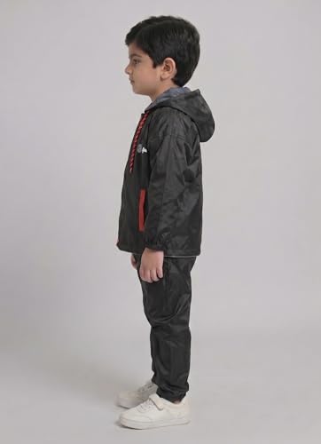 Image of Boys Boys Solid Polyester Raincoat and Elastic Pant Set