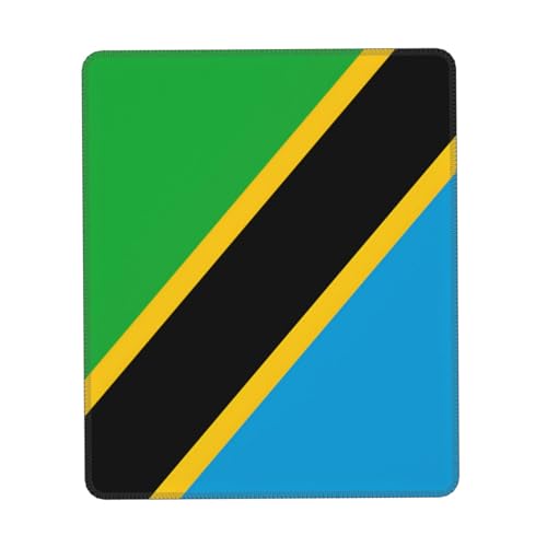 Tapis de souris de jeu drapeau de la Tanzanie, design entièrement imprimé avec base en caoutchouc de 3 mm, ergonomique et durable pour le bureau, les jeux et l'étude