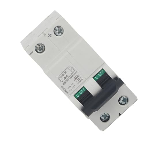 YUEHISY Interruptor de Energía Solar con Disyuntor de Aire en Miniatura de bajo Voltaje de 250 V CC 2P, Este Es un Excelente Disyuntor que Se Utiliza con Cierre Rápido para Garantizar un (32A)