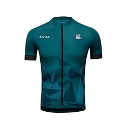 Santic Maillots Ciclismo Hombre Cortas Ropa Bicicl...: Diseño profesional masculino---Este maillot de ciclismo para hombre con mangas cortas está hecho de tejido transpirable con patrón poligonal, adecuado para hombres ciclistas y todo tipo de ciclismo. Diseño de bolsillo---3 bolsillos traseros con una b...