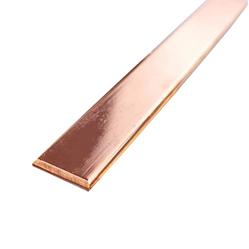 TEN-HIGH Copper Bus bar Flat 5mmx50mm, Copper Flat bar Stock Eletrical Copper Buses for Large Current Conducting, Length 1000mm