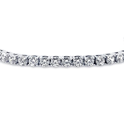 BERRICLE Sterling Silver Round Cut Cubic Zirconia CZ Statement Tennis Bracelet for Women, Rhodium Plated3