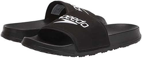 Speedo unisex adult Deck Slide Sandal, Black/White, 13 Women 11 Men US | Image 6
