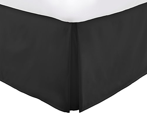 Italian Luxury Hotel Collection Bed Skirt with 14-inch Drop - Double Brushed Microfiber Pleated Dust Ruffle - King