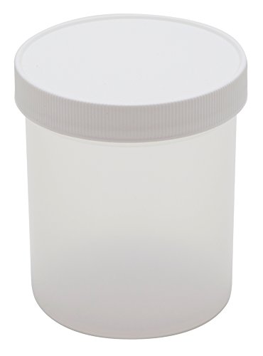 Dynalon 421155 Polypropylene 16oStraight z Sided Autoclavable Lab Storage Jar, with Screw Closure (Case of 24)