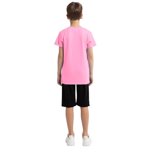 Image of amropi Boys Shorts Set Cotton T-Shirt and Short Pants 2 Pieces Summer Tracksuit for Age 2-12 Years
