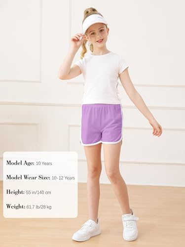 Image of Resinta 4 Packs Girls Soccer Shorts Toddler Girls Athletic Shorts Quick Dry Workout Dolphin Kids Active Shorts