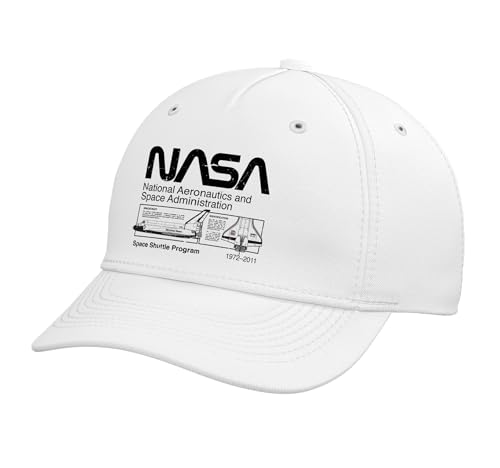 NASA Inspiration Collection Space Shuttle Program Black Adjustable Printed Baseball Hat White