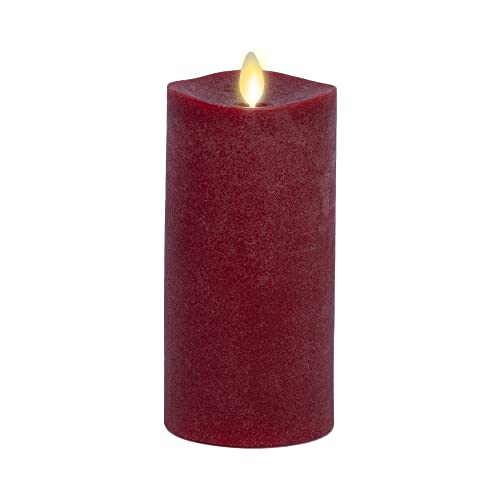 Image of Luminara - Flameless LED Battery Operated Flickering Pillar Candles - Red - Pack of 1-3x6.5 - Realistic Moving Flame Real Wax Indoor /Outdoor Decor
