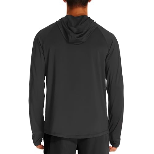 HODOSPORTS Mens UPF 50+ Rash Guard Long Sleeve Swim Shirts Sun Protection Hoodie Shirt UV SPF Quick Dry T-Shirts2