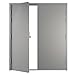 VIZ-PRO Quick Mount Fire Exit Door (Double) with Panic Bar, Gray Left Side-Active Leaf Outward