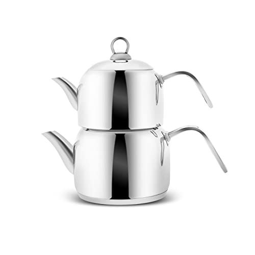 Karaca Urban Midi Teekannen Set aus Metall, Caydanlık, Tee, Tea, Tea Maker Türkische Teekanne, Tea Pot, Turkischer Teekocher, Wasserkocher und Teekocher Karaca Urban Midi Teekannen Set aus Metall, Caydanlık, Tee, Tea, Tea Maker Türkische Teekanne, Tea Pot, Turkischer Teekocher, Wasserkocher und Teekocher