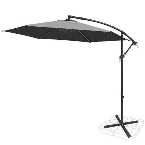 Image of FRUITEAM 10FT Patio Offset Umbrellas Cantilever Umbrella, Large Hanging Market Umbrella Large with Crank, Waterproof UV Protection Outdoor Umbrella with Ventilation for Backyard /Garden