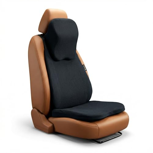 betterhood PosturePro Premium Car Seat Cushions Combo (Black)| Lu...