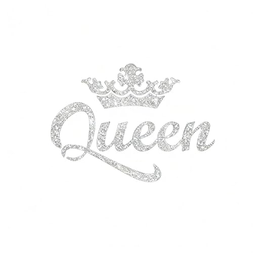 Image of 2Pcs Queen Crown Rhinestone Stickers, Waterproof PVC Sparkly Bling Decals for Car, Laptop, Water Bottle & Window,