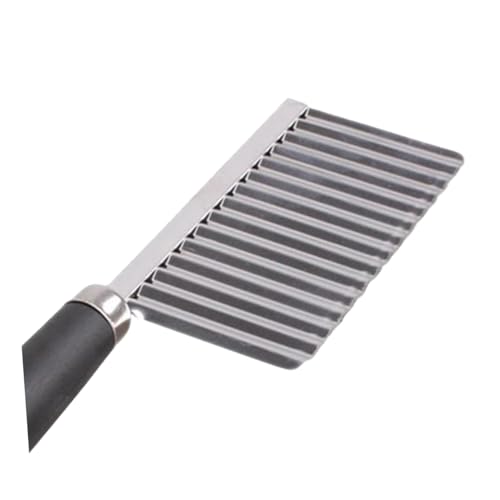 Cuchillo ondulado para cortar verduras y papas de acero inoxidable negro miniatura 1