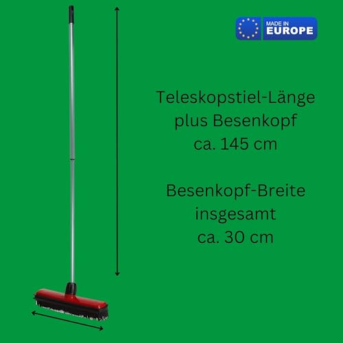 Gummibesen Novaliv mit Teleskopstiel und Kehrgarnitur für Friseure