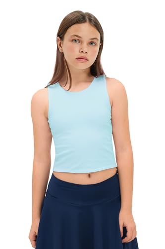 Image of Lilax Girls' Double Lined Sleeveless Basic Crop Tank Top
