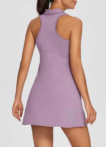 BALEAF Vestido feminino de tênis, sem mangas, com shorts embutidos, para golfe, treino, atlético, co
