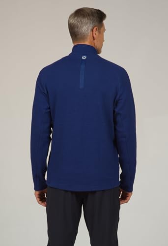 IBKUL Men’s Athleisure Wear Stain Resistant-Solid Popcorn Stitch Zip Mock Pullover-950004