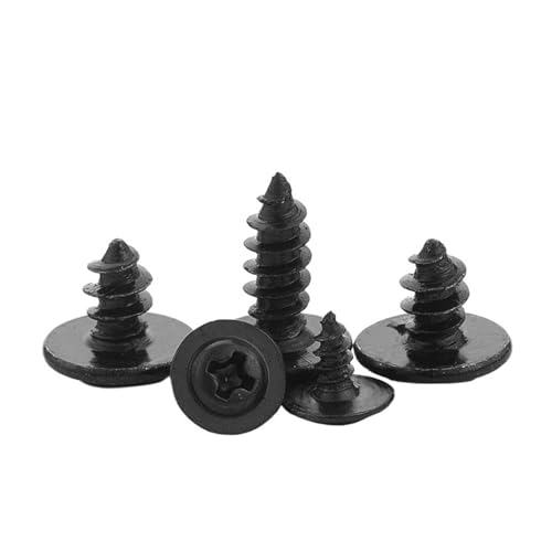 ハードウェア ブラック ネジ クロス 丸頭 クッション付き セルフタッピングネジ なべ頭 M1.4/ 1.7/ 2 /2.3 .6/ /3.5/ 4(16mm,M2.3 100pcs)