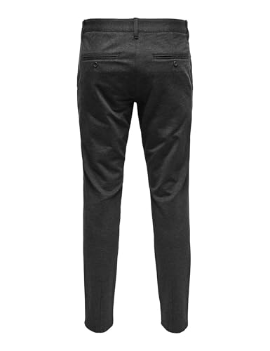 Only & Sons Herren Chino Hose ONSMARK - Slim Fit - Schwarz Grau Blau Grün, Größe:34W / 30L, Farbe:Dark Grey Melange 22010209 – Ansicht 4