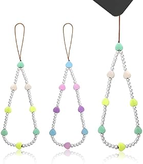 cobee Beaded Phone Charms, 2 Pieces Cell Phone Lanyard Strap Mobile Phone Lanyard Chain Wrist Strap Hanging Cord for Women Girl