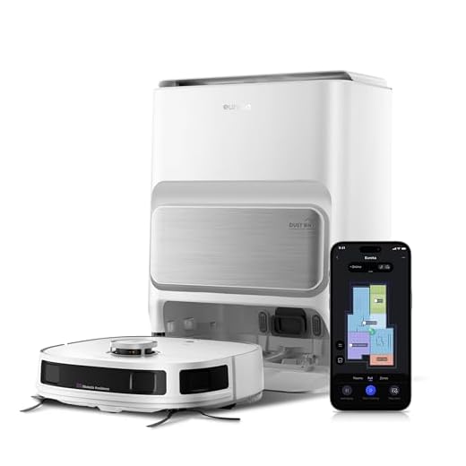 EUREKA J12 Ultra Robot Aspirador y Fregasuelos,Vaciado Automático/Lavado Automático/Secado Automático Robot Aspirador Autovaciado,AI 3D Obstáculos Navegación LiDAR,5000Pa,180min Batería,WiFi/App