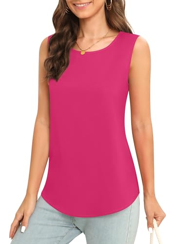 Image of Women's Sleeveless Chiffon Tank Top Business Casual Blouse Tunic Top
