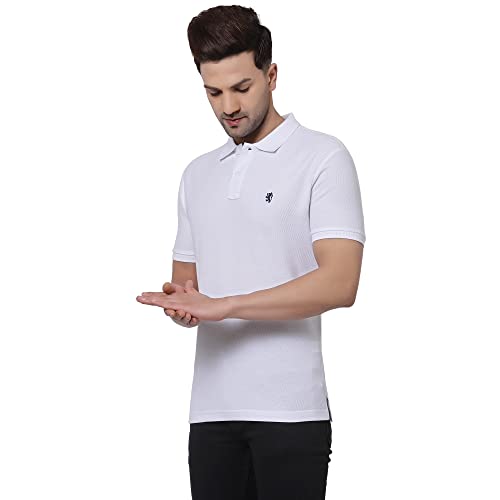 Red Tape Men's White Solid Polo Collar Pure Cotton T-Shirt