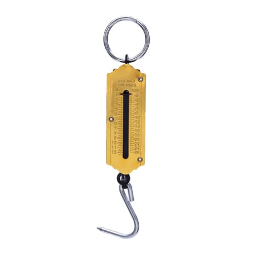 Yellow Fishing Scale with Hook Portable Mechanical Luggage Weight Auto-Off Function for Household Shops