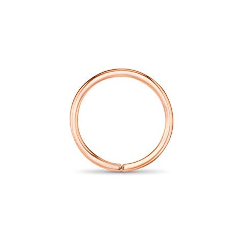 Nose Ring Bling 14k Rose Gold Nose Hoops Seamless Nose Rings 5/16'' - 8mm 18G, D1521 Cover