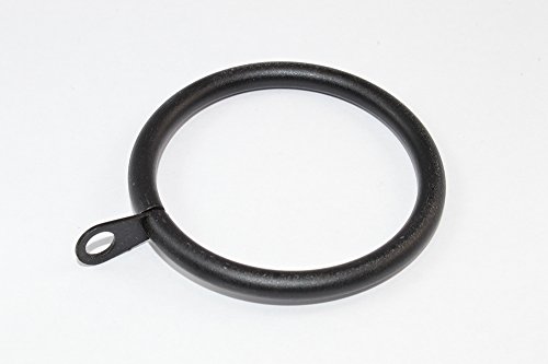 20 x Fixed Eye Curtain Drape Rod Rings Black Steel ID 42mm - OD 52mm