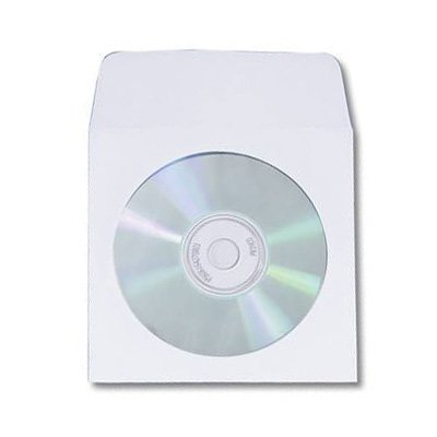 4,000pcs CD DVD White Paper Sleeves Envelopes with Flap and Clear Window