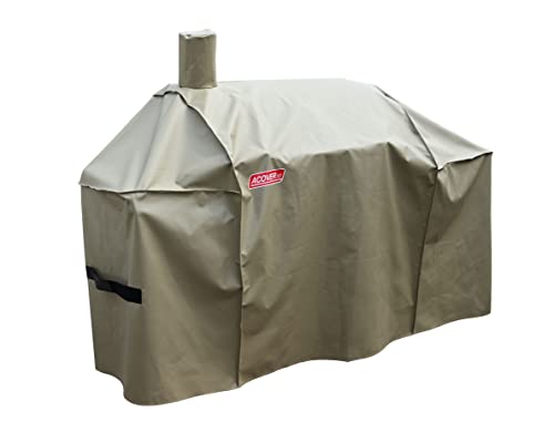 Image of Smoker Grill Cover Sized for Char-Griller Charcoal Grill 2190 and 2197 Heavy Duty Waterproof Patio 600D Canvas Barbeque BBQ Grill Cover G21623(Brown)