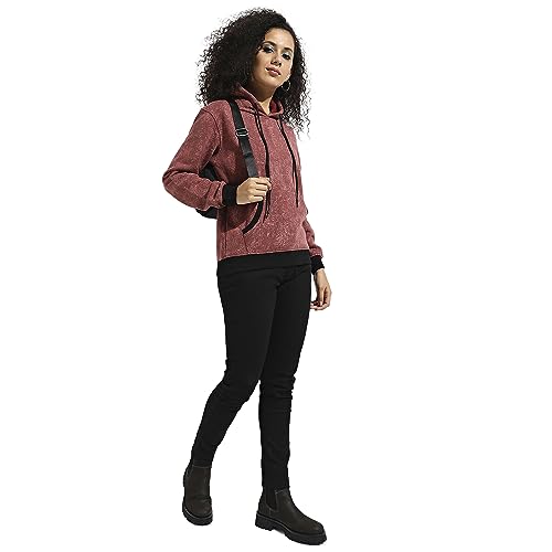Image of Campus Sutra Women Cotton Regular Fit Hooded Sweatshirt